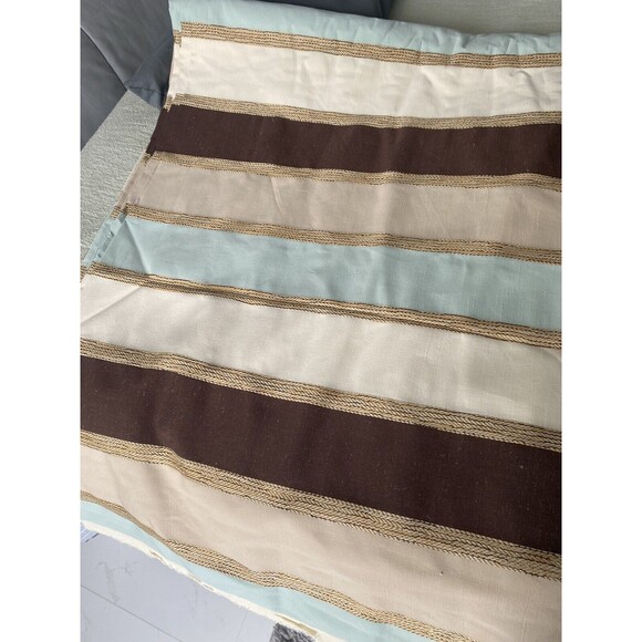 Upholstery Fabric 12 Yards Vertical Stripes Maroon Cream Blue Silky Texture NEW - Picture 13 of 16